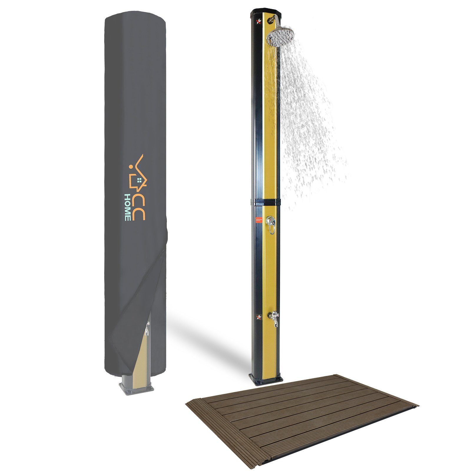 CCLIFE Gartendusche Solardusche mit Bodenplatte 35 40L Solar